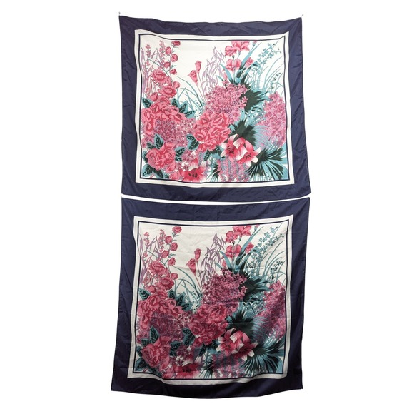 Overseas Advantage Inc Accessories - Overseas Advantage Inc Navy Blue Pink Floral Square Scarf Lot of 2 25.5in
